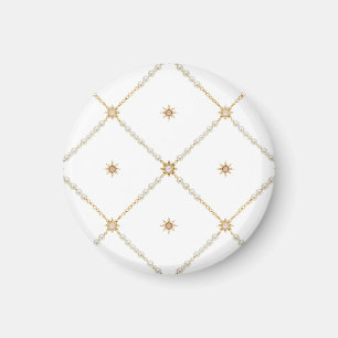 Aimant Motif de bijoux en treillis de perle Sunburst