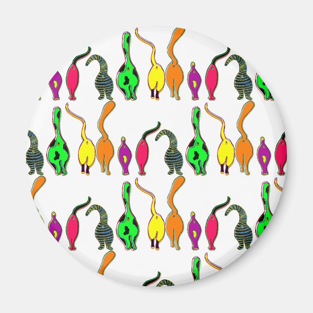 Aimant Motif de boutons de chats colorés (Devant)