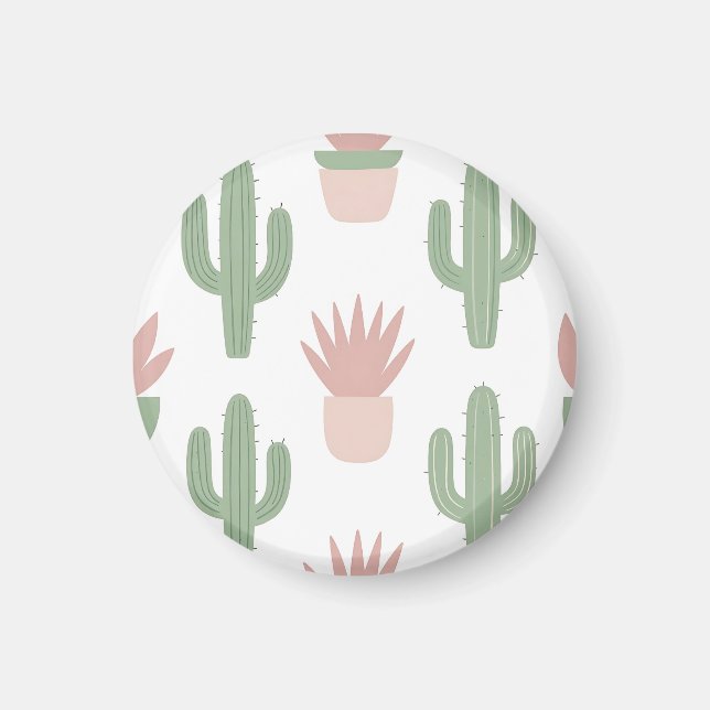 Aimant Motif de cactus succulent pastel (Devant)