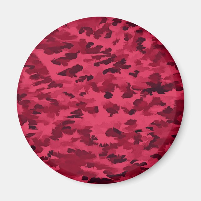 Aimant Motif de camouflage rouge blush (Devant)
