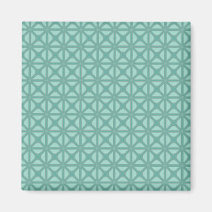 Aimant Motif de carreaux en treillis vert et pêche rose Y