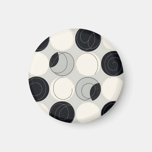 Aimant Motif de cercles abstraits superposés (Devant)