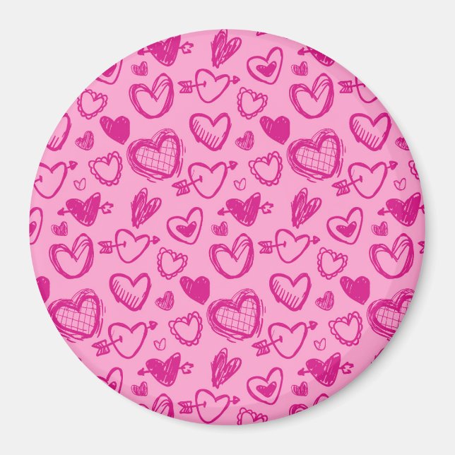 Aimant Motif de coeur 58 (Devant)