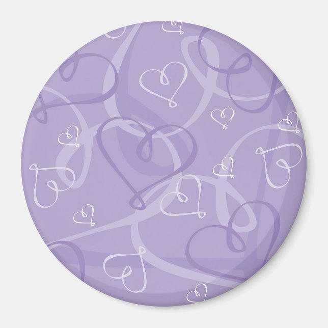 Aimant Motif de coeur pourpre (Devant)