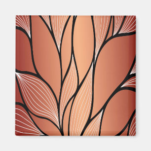 Aimant Motif de congé de bronze de cuivre rustique