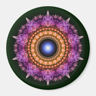 Aimant Motif de cristal violet fractal