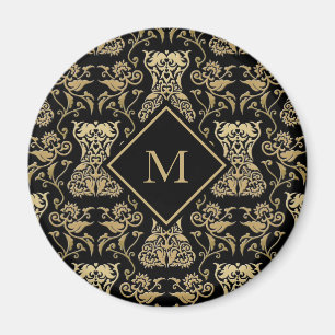 Aimant Motif de Damas de Corse Florale