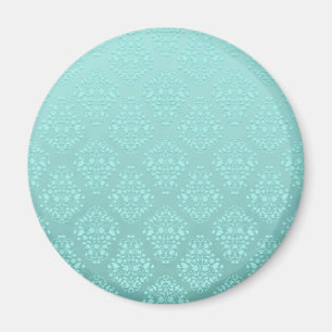 Aimant Motif de Damas Turquoise Turquoise pâle
