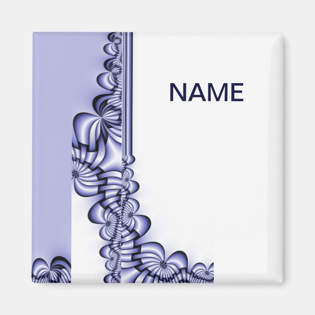 Aimant Motif de design graphique - bleu blanc + votre tex (Devant)