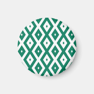 Aimant Motif de diamant vert et blanc