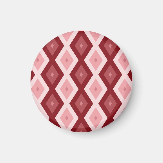 Aimant Motif de diamants rouges (Devant)