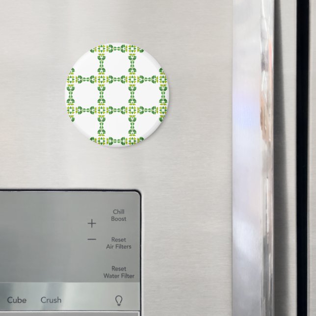 Aimant Motif de feuille, motif de feuilles, feuilles vert (In situ (réfrigérateur))