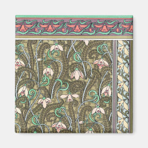 Aimant motif de fleur de neige Art nouveau