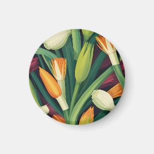Aimant Motif de fleur d'oignon vibrant