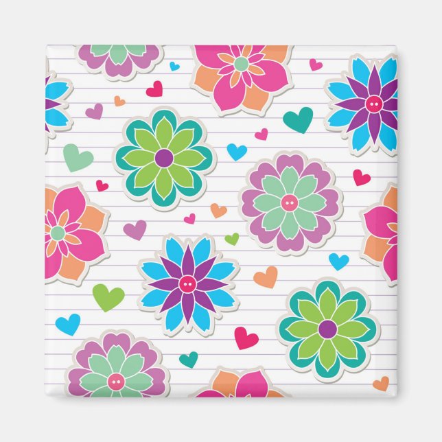 Aimant Motif de fleurs (Devant)