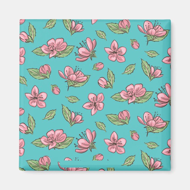 Aimant Motif de fleurs (Devant)