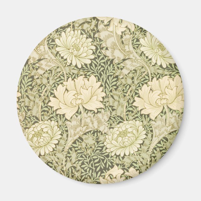 Aimant Motif de fleurs de Chrysanthemum (par William Morr (Devant)