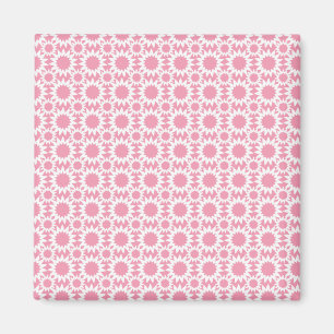 Aimant Motif de fleurs d'étoiles mignonnes rose et blanc