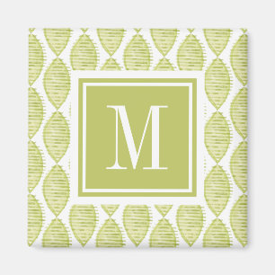 Aimant Motif de fleurs du monogramme   Hygge
