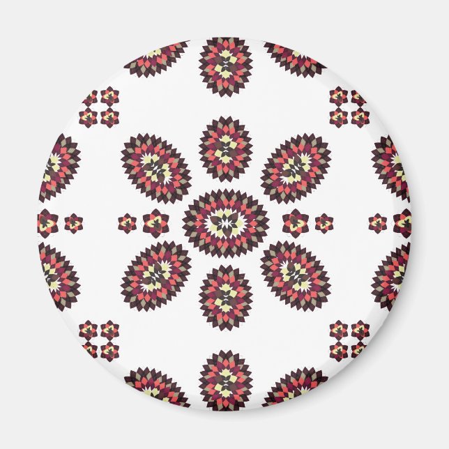 Aimant Motif de fleurs Mandala (Devant)