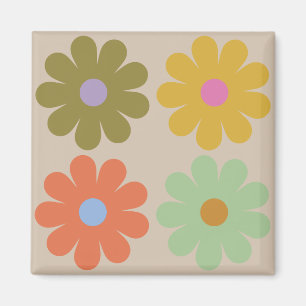 Aimant Motif de fleurs pastel vintage simple