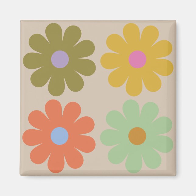 Aimant Motif de fleurs pastel vintage simple (Devant)