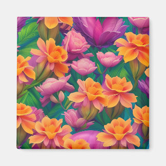 Aimant Motif de fleurs tropicales hawaïennes