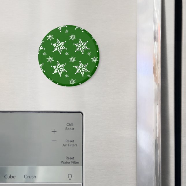 Aimant Motif de flocon de neige, Flakes blancs, Neige, Ve (In situ (réfrigérateur))