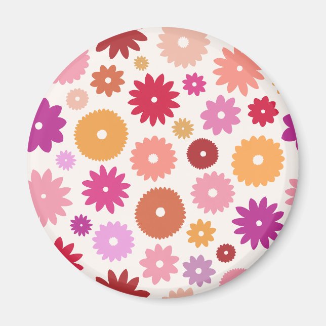 Aimant Motif de floraisons colorées (Devant)