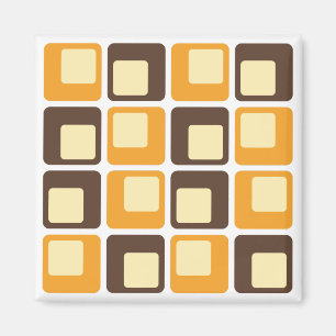 Aimant motif de formes Carré rétro les années 70