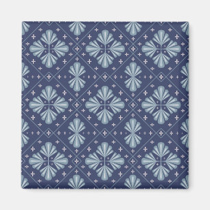 Aimant Motif de formes géométriques bleues