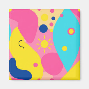 Aimant Motif de formes organiques ludiques et colorées