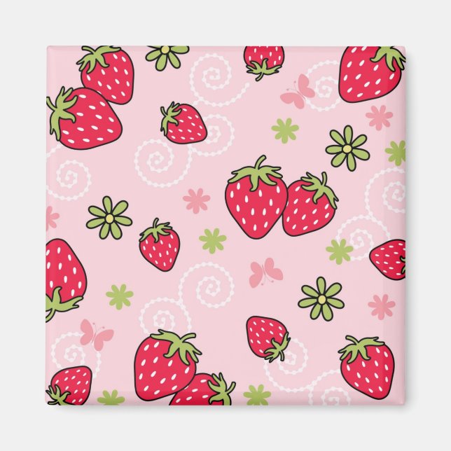 Aimant Motif de fraises (Devant)