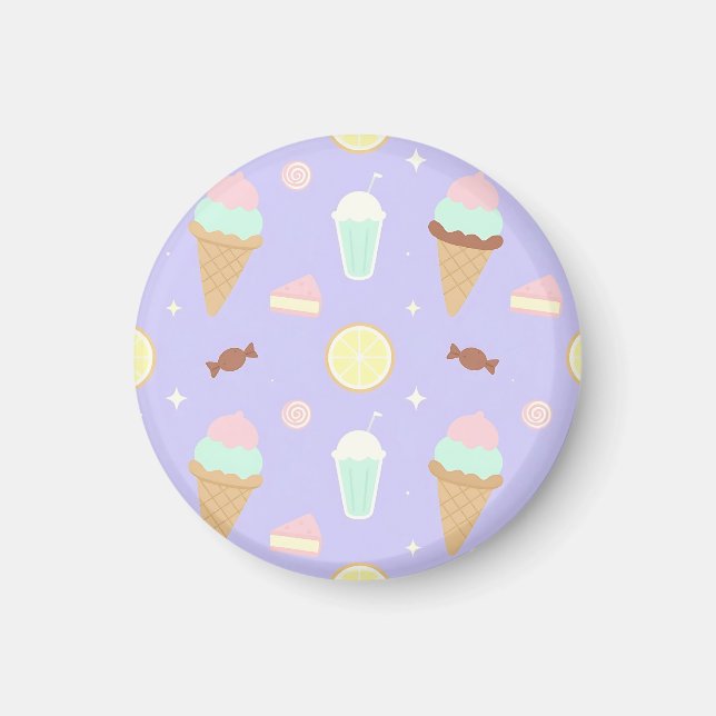 Aimant Motif de friandises de glace Kawaii (Devant)