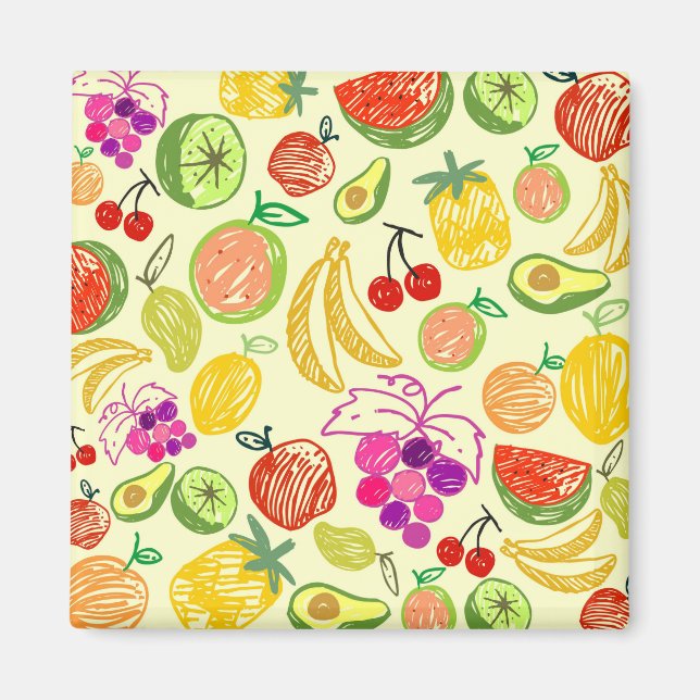 Aimant Motif de fruits (Devant)