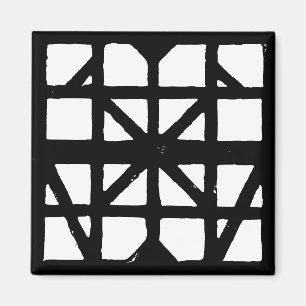Aimant Motif de la Maison à colombage noir et blanc allem