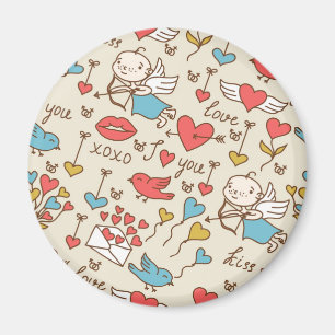 Aimant Motif de la Saint Valentin avec Cupidon