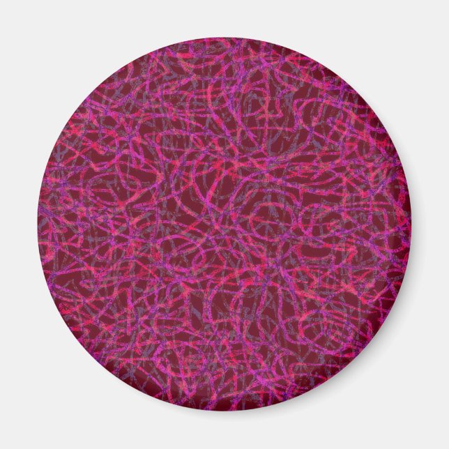 Aimant Motif de lignes griffées rouges (Devant)