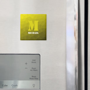 Aimant Motif de maillage géométrique jaune