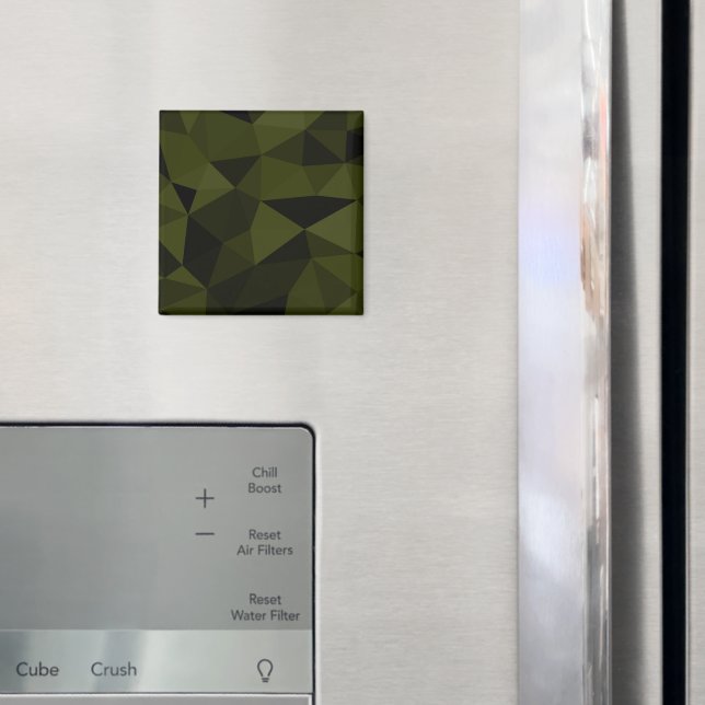 Aimant Motif de maille géométrique noir vert foncé de l'a (In situ (réfrigérateur))