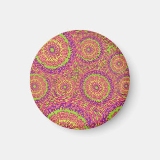 Aimant Motif de mandala néon psychédélique en spirale