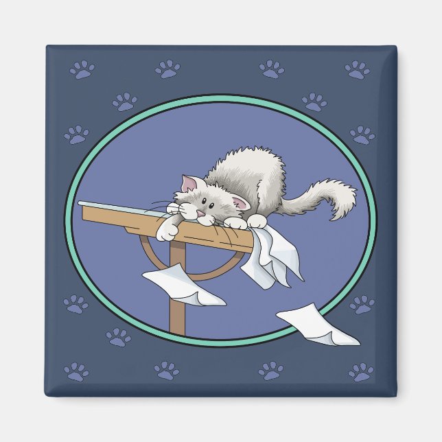 Aimant Motif de méfaits de chat (Devant)