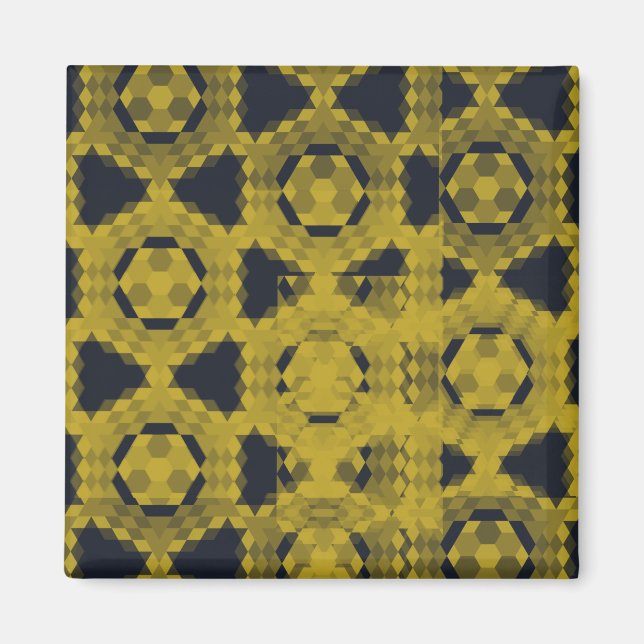 Aimant Motif de mode contraste noir et jaune (Devant)