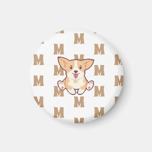 Aimant Motif de monogramme Corgi