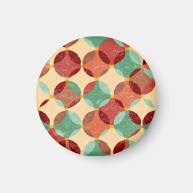 Aimant Motif de mosaïque circulaire, illustration géométr (Devant)