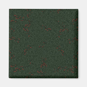 Aimant Motif de Noël Aiguilles de pin et baies rouges