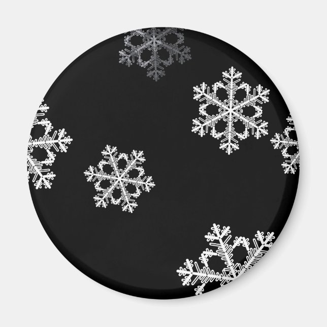 Aimant Motif de Noël minimaliste monochrome (Devant)