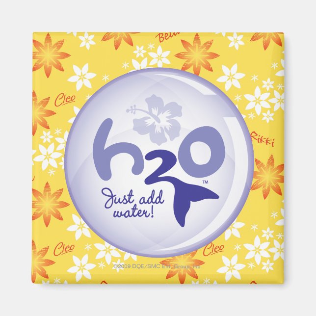 Aimant Motif de nom jaune (Devant)