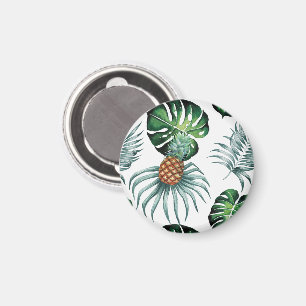 Aimant Motif de palmier de jungle à l'aquarelle tropicale