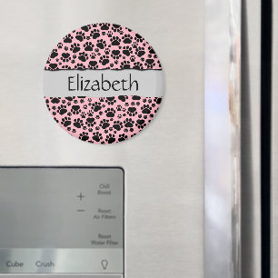 Aimant Motif De Pâtes, Paws Noires, Paws Chiens, Votre No